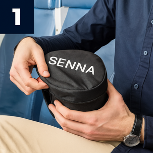 Take out the travel cushion from the carry bag.